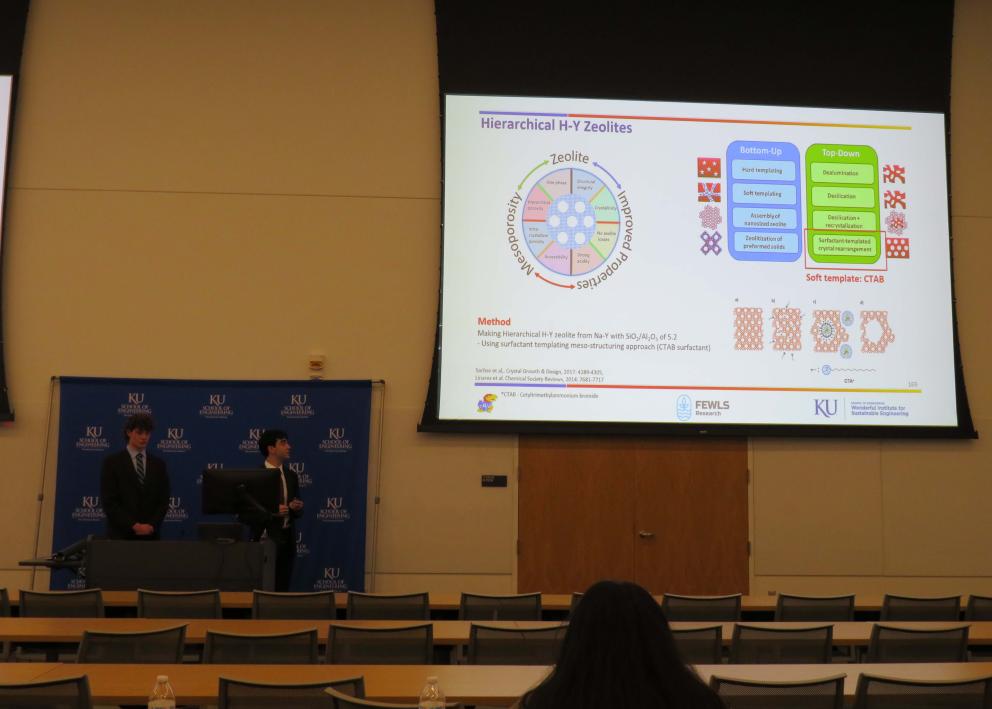 Two students presenting